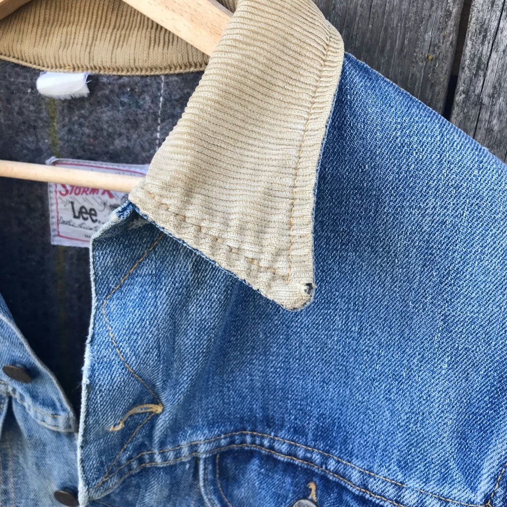 Vintage 60s-70s Lee Storm Rider Blanket Lined Denim Trucker Rancher Jacket S-M - Picture 10 of 10
